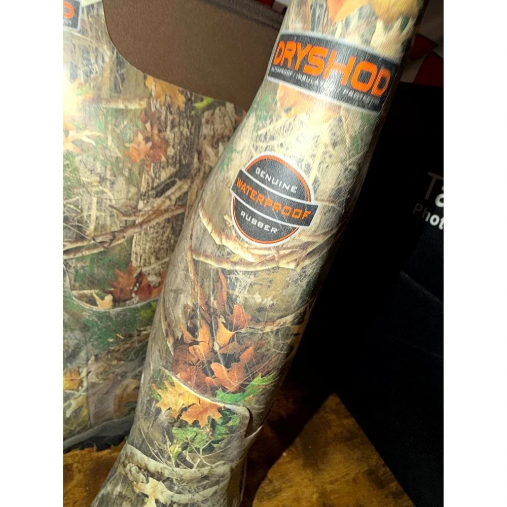 Dryshod‎ Mens 9-9.5 Green Camo Waterproof Mid Calf Comfort Pull On Hunting Boot